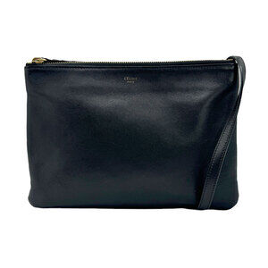 Celine Trio Leather Shoulder Bag Black